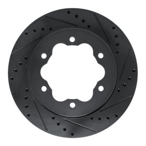 Ford Transit-350 HD Brake Rotor (1) - Rear Right - R1 Concepts - Drilled & Slotted - Black - `20-`25